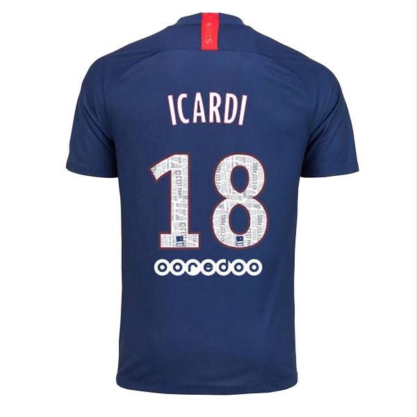 Camiseta Paris Saint Germain NO.18 Icardi 1ª 2019-2020 Azul